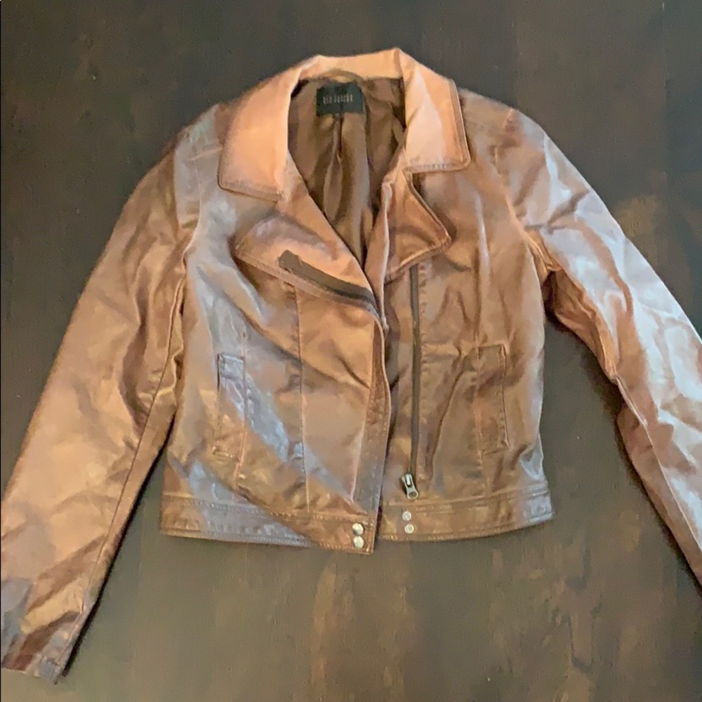 Brown leather coat